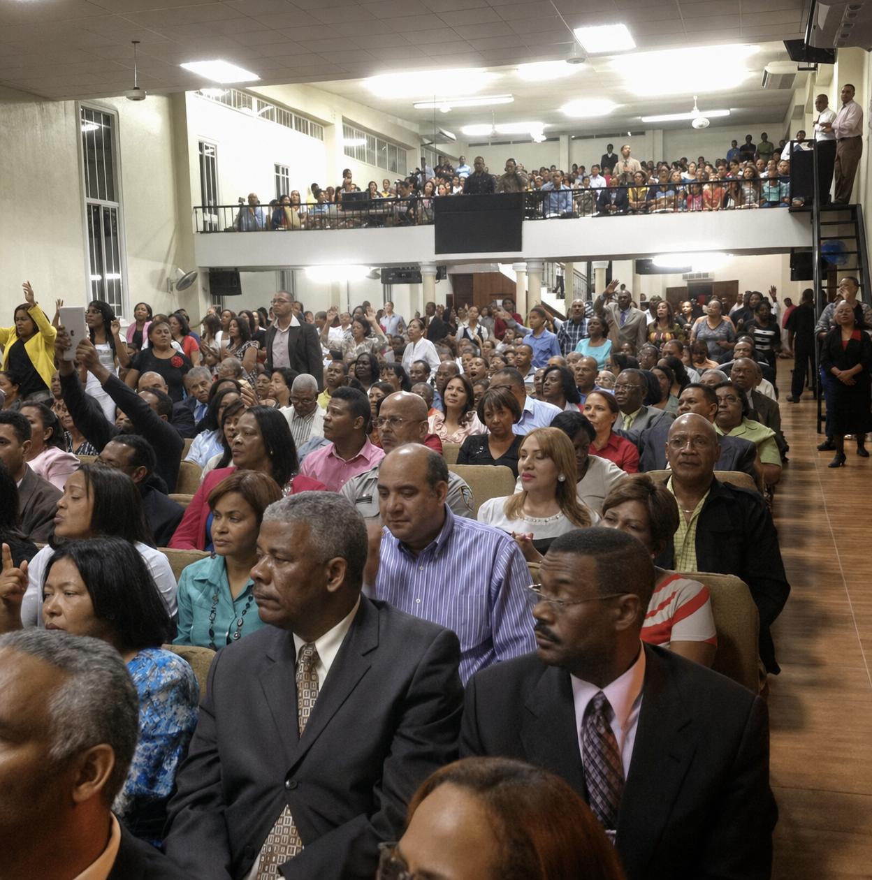 Congregación reunida durante la celebración en honor al Pastor Abad Carpio
